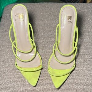 Women's Lime Green Strappy Heels